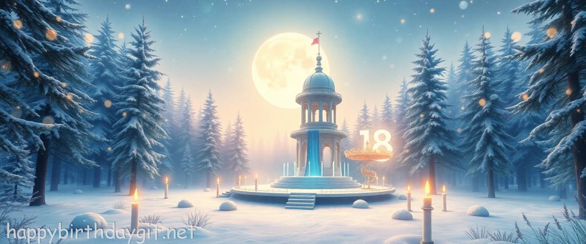 18th Occasions & Themes Milestone Ages watercolor Style Snowy Area