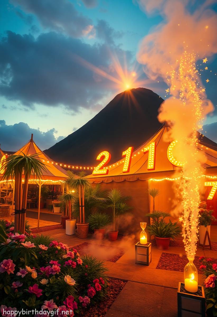 21st Occasions & Themes Milestone Ages oil painting Style Volcano