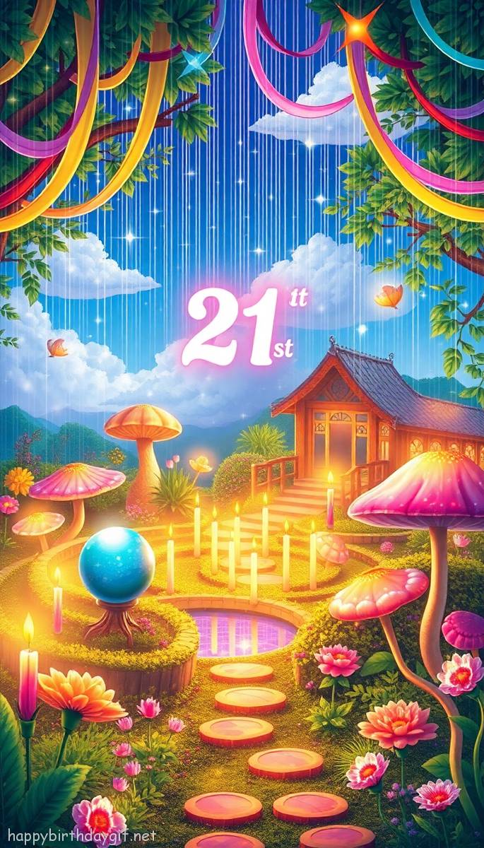 21st Occasions & Themes Milestone Ages storybook illustration Style Garden
