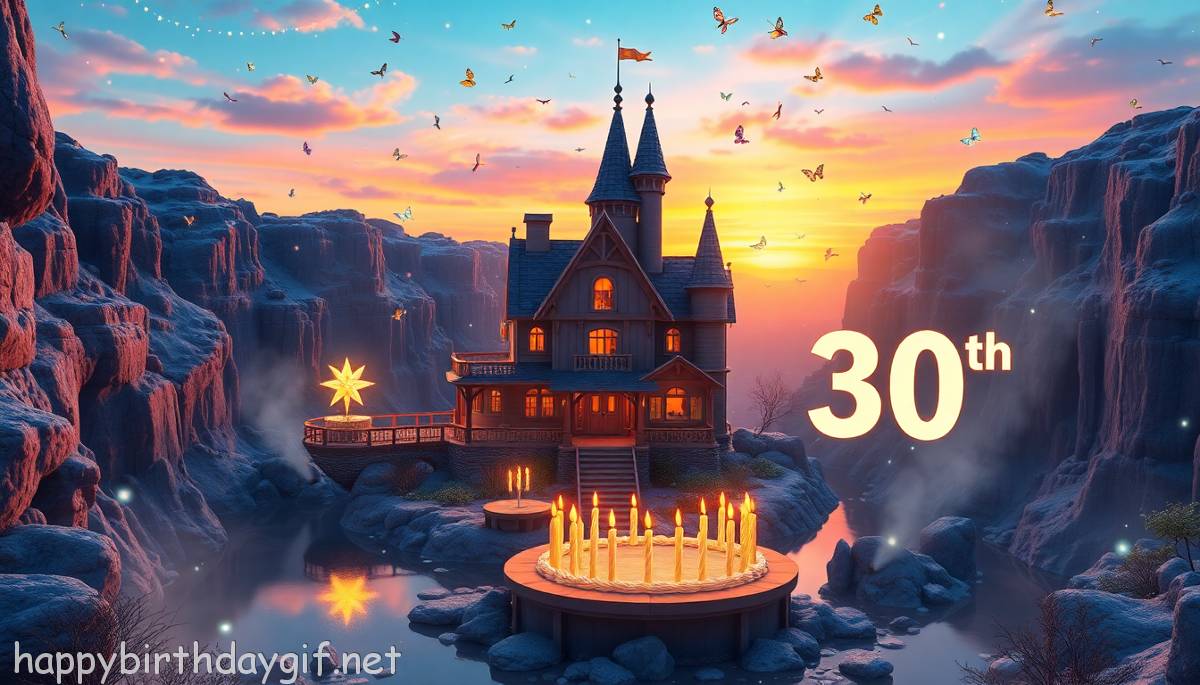 30th Occasions & Themes Milestone Ages 3D render Style Canyon