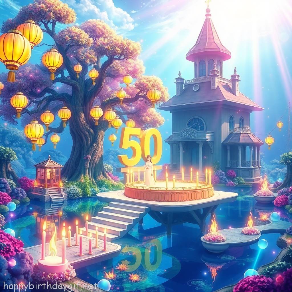 50th Occasions & Themes Milestone Ages anime style Style Floating Garden