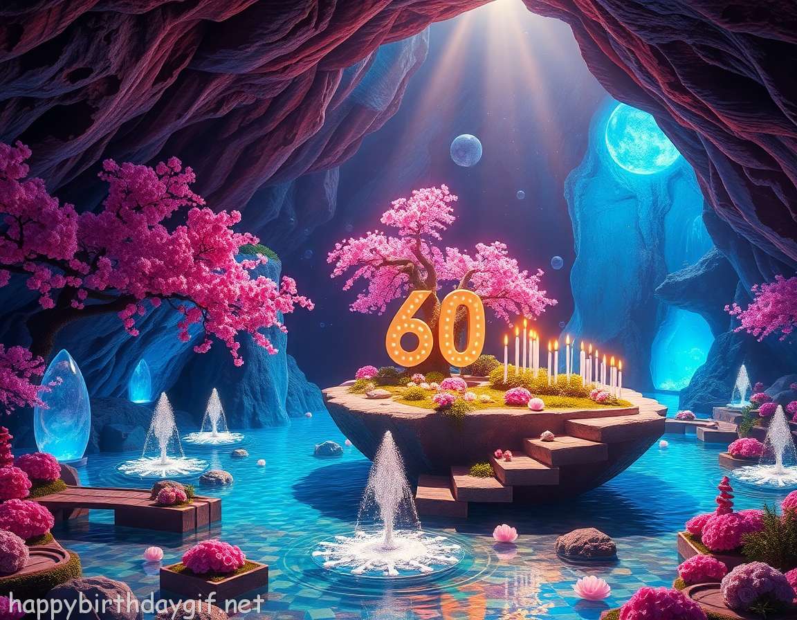 60th Occasions & Themes Milestone Ages surreal Style Cave