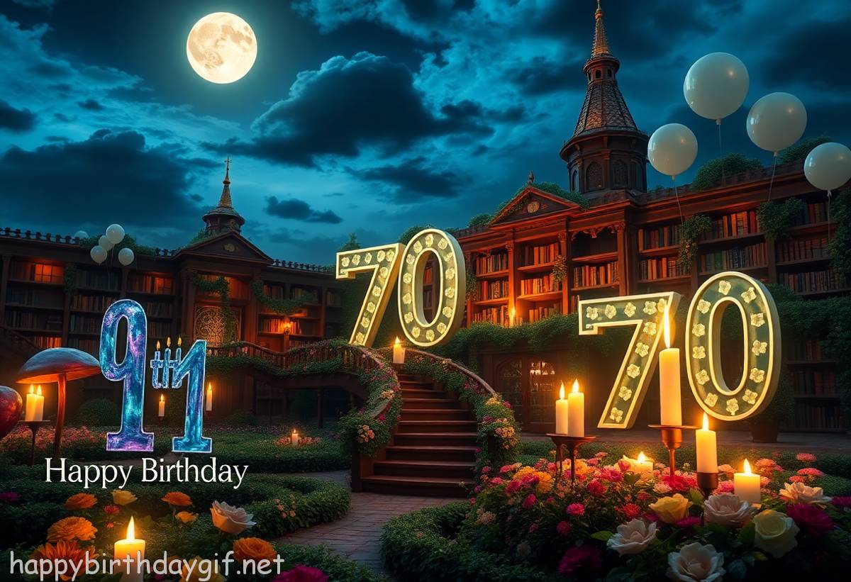 70th Occasions & Themes Milestone Ages photorealistic Style Island