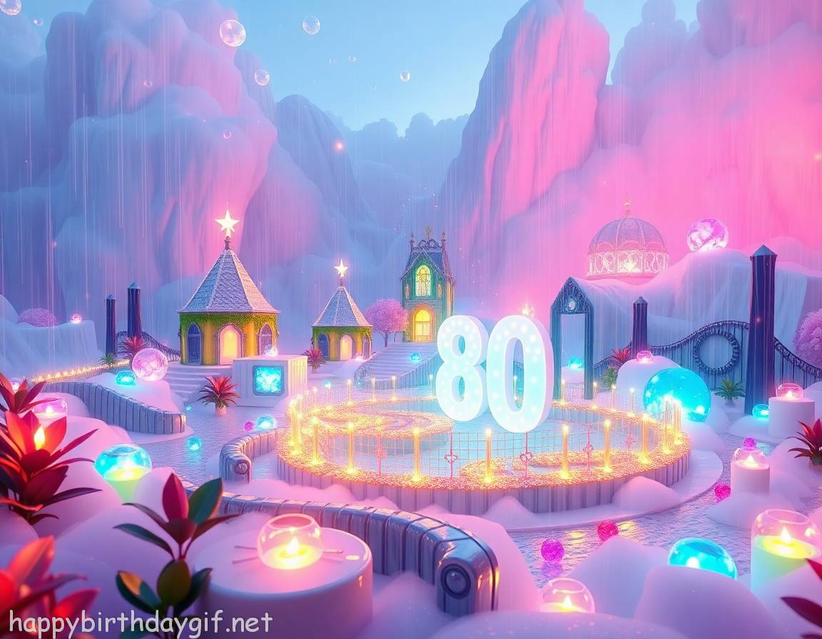 80th Occasions & Themes Milestone Ages hyperrealistic Style Glacier