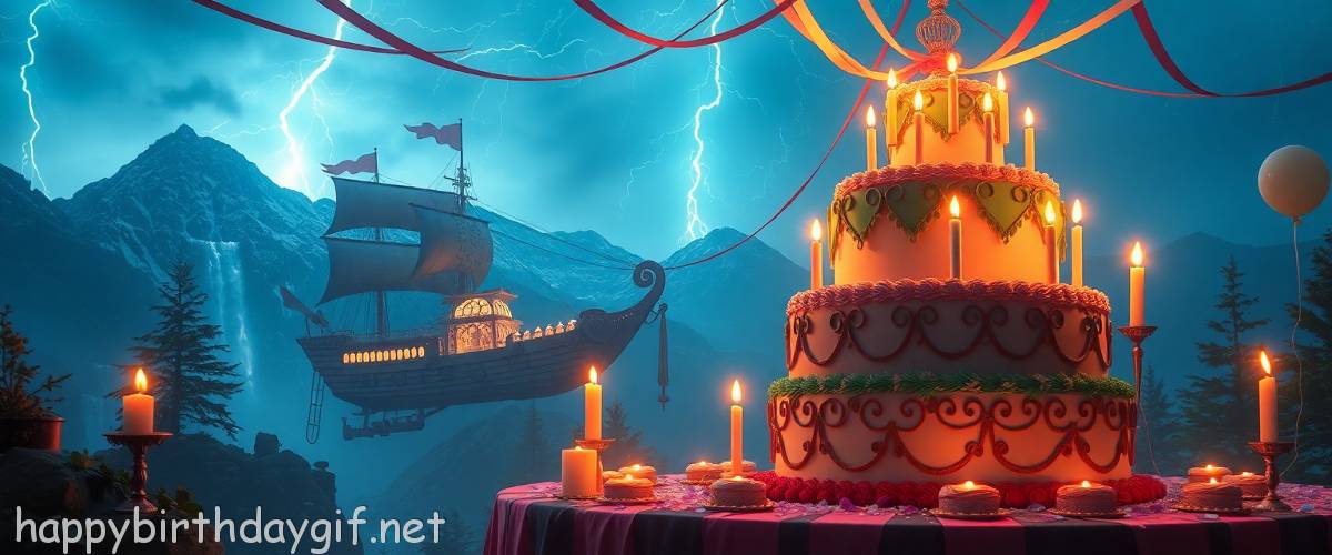 Cake Celebrations Party Elements minimalist art Style Mountain