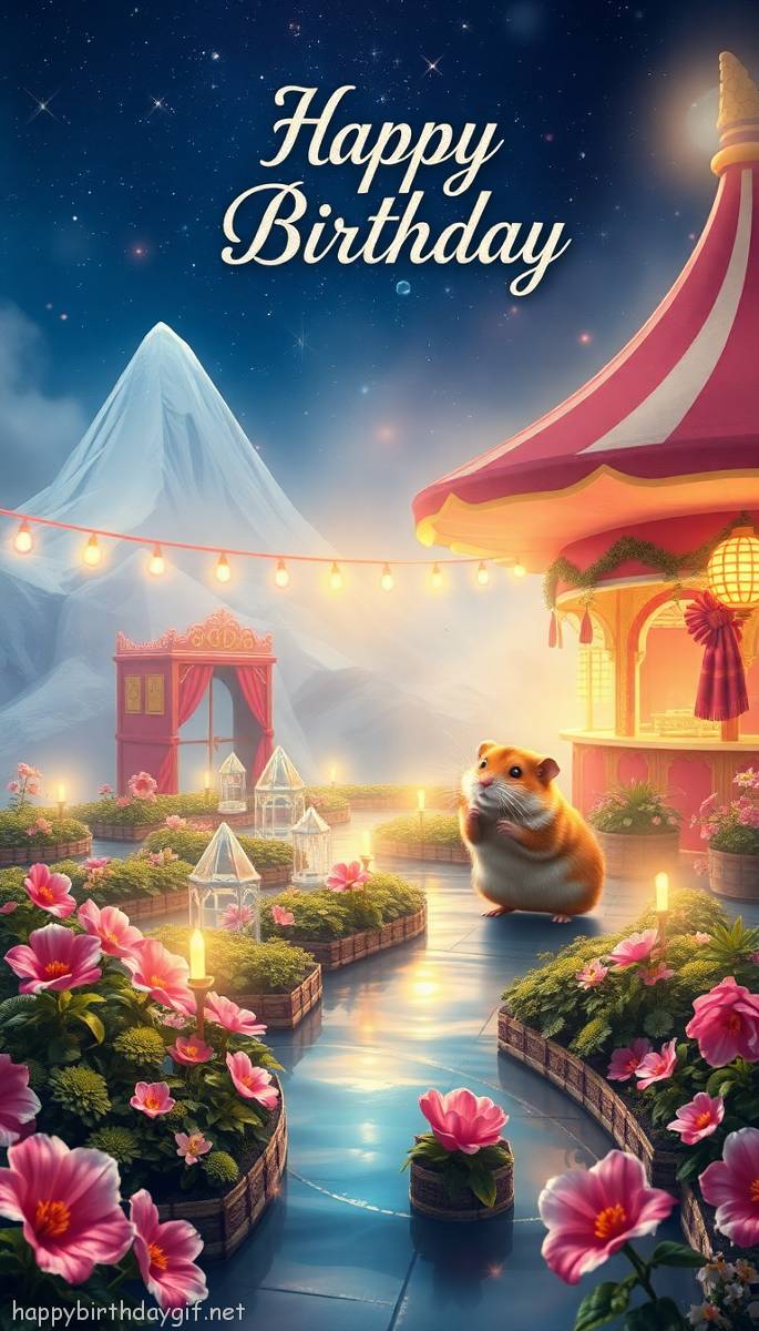 Hamster Visual Elements Pets oil painting Style Glacier