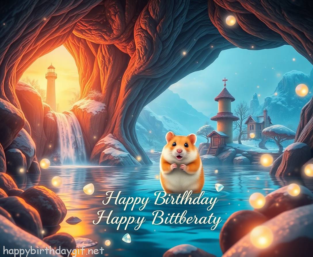 Hamster Visual Elements Pets surreal Style Waterfall
