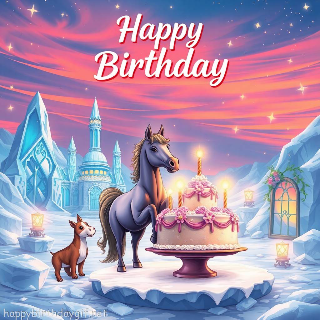 Horse Visual Elements Pets comic book style Style Snowy Area