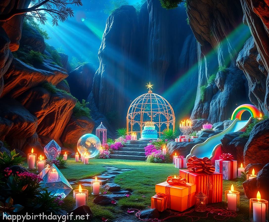 Presents Celebrations Party Elements photorealistic Style Canyon