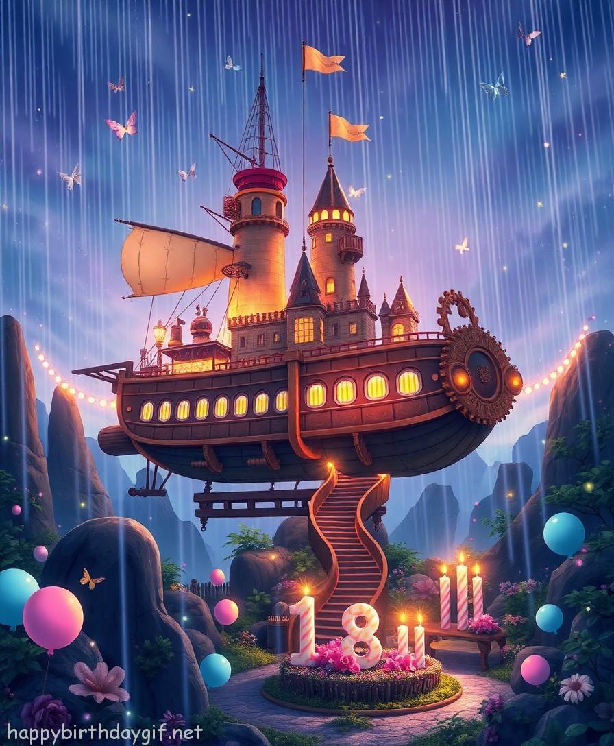 Quarter Century Occasions & Themes Special Moments storybook illustration Style Floating Garden