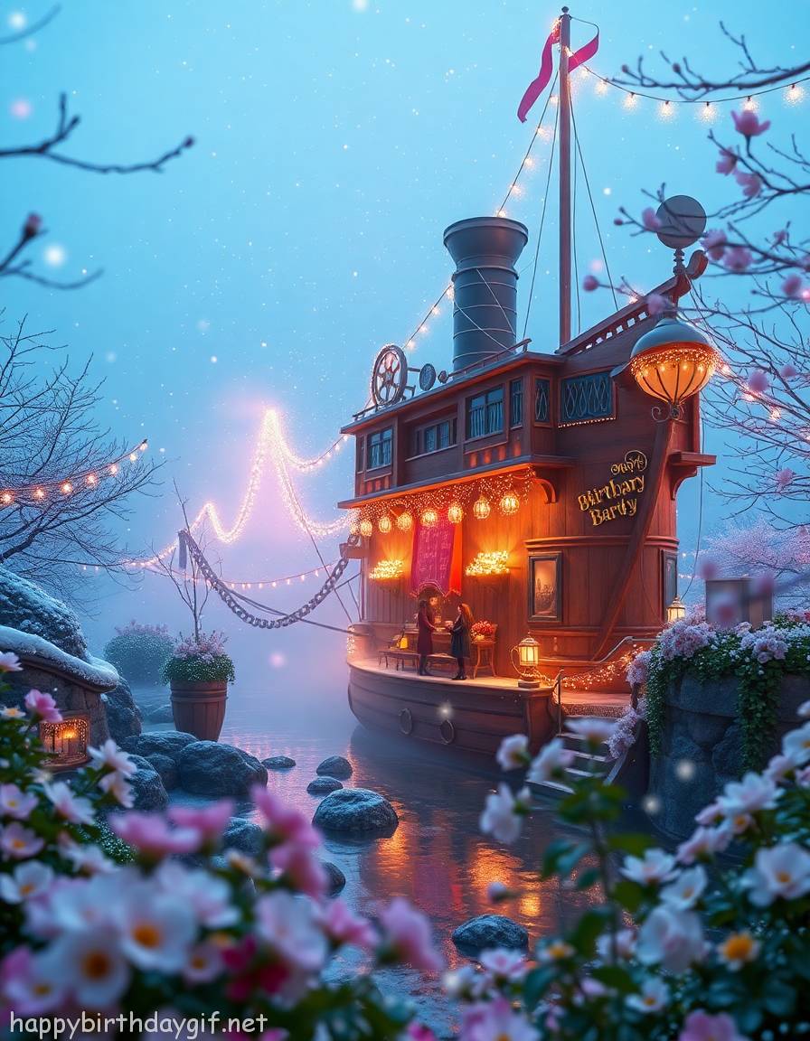 Surprise Party Celebrations Activities hyperrealistic Style River